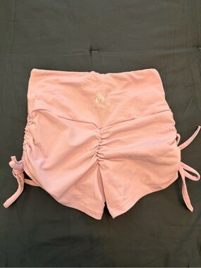 Ryderwear Soft Pink Ruched High-Rise Athletic Shorts